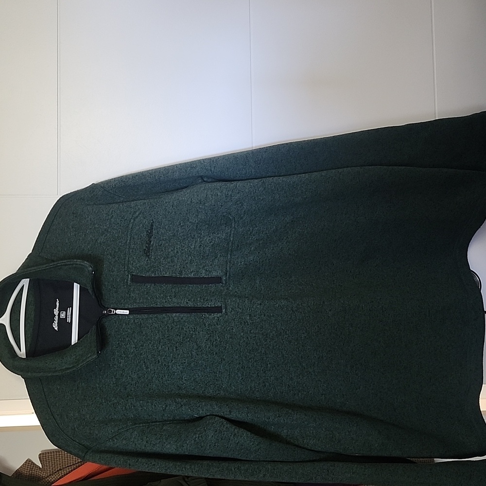 Eddie Bauer Size XL Forest Green Half-Zip Sweater